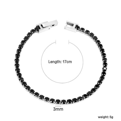 ✨ 18K Gold Plated Rainbow Zircon 17+3cm/20cm Bracelet Wholesale (MOQ 12+) | Stainless Steel Hypoallergenic 🌍 | Dainty Chain & Charm Bracelets