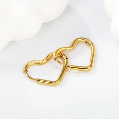Heart-shaped loop ear wires 2*20*17.2mm steel color gold color
