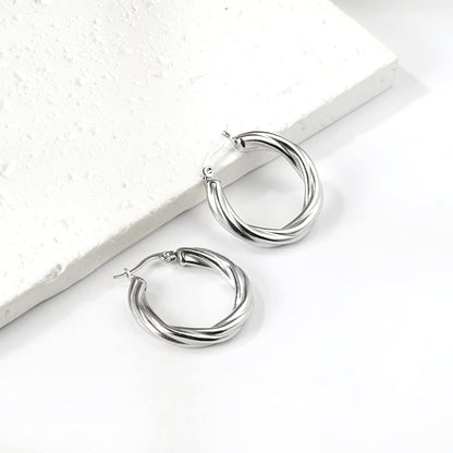 Round twist earrings 4.7*29.5mm