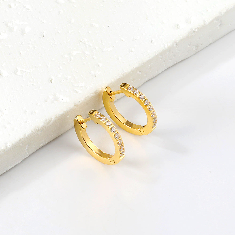 Round earrings with diamonds 1.8*15*16mm