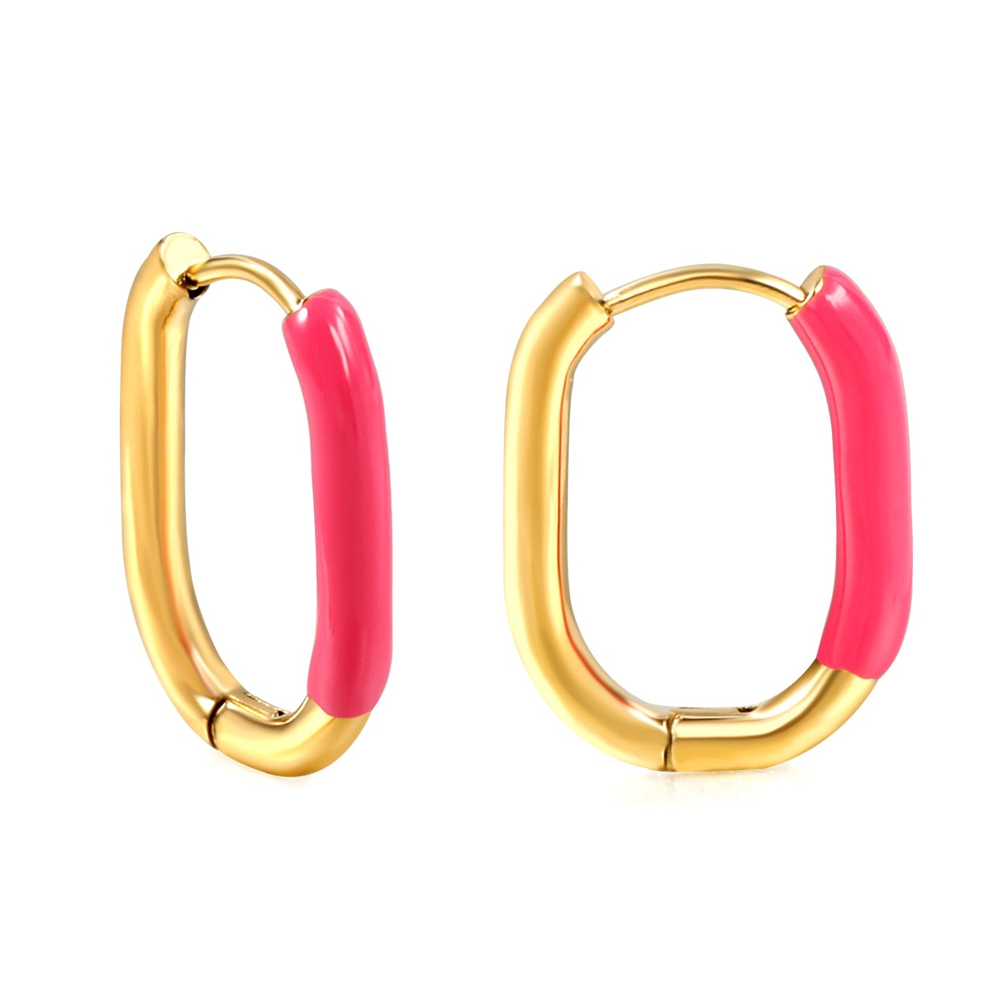 U-Shape Single White/Black/Purple/Pink/Lake Blue Drop Earrings 15.7*20.7*2.5mm