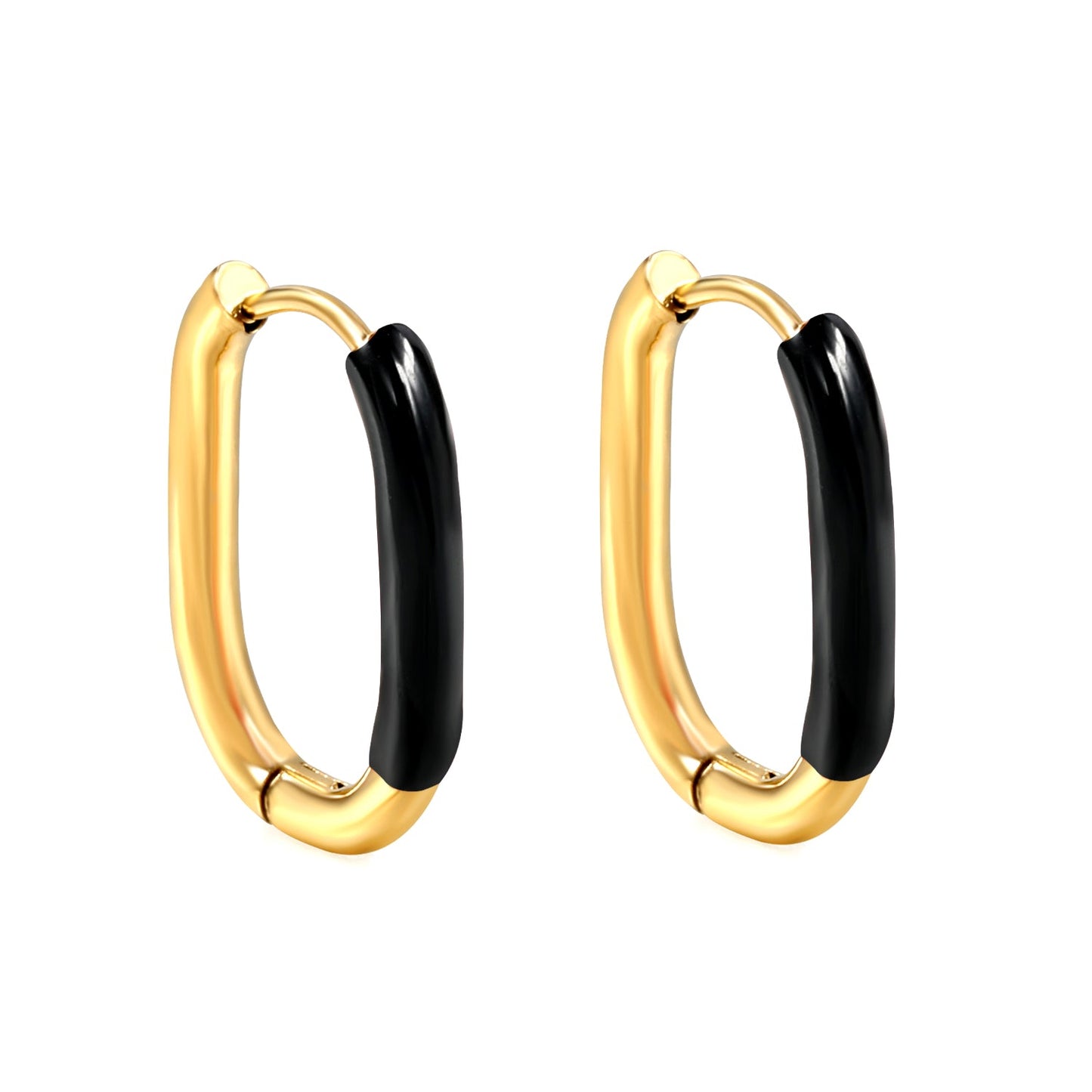 U-Shape Single White/Black/Purple/Pink/Lake Blue Drop Earrings 15.7*20.7*2.5mm