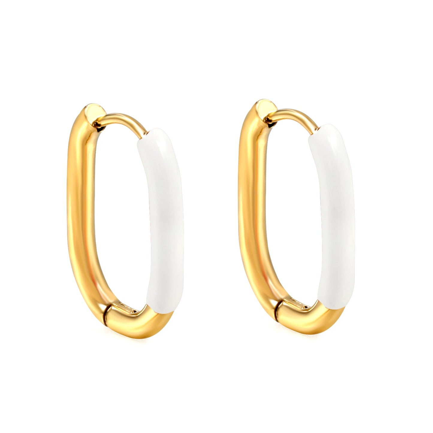U-Shape Single White/Black/Purple/Pink/Lake Blue Drop Earrings 15.7*20.7*2.5mm