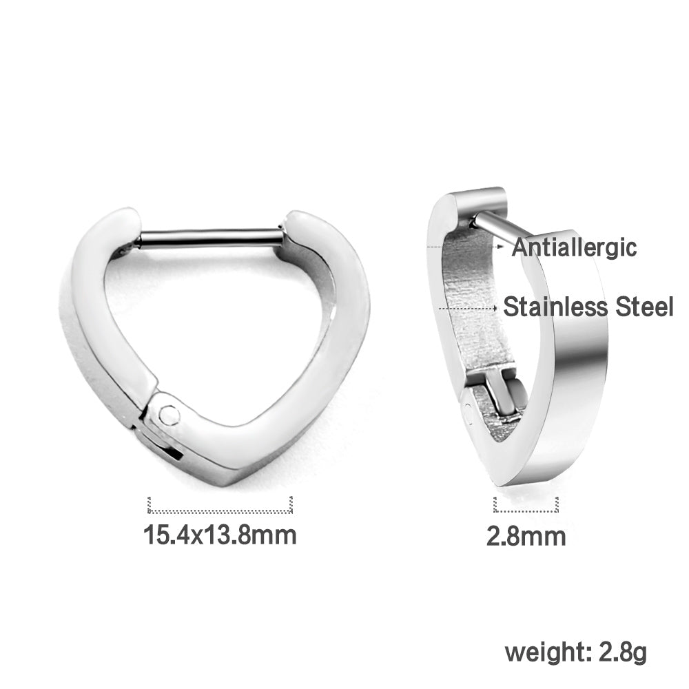 Heart-shaped earrings 2.8*15.4*13.8mm