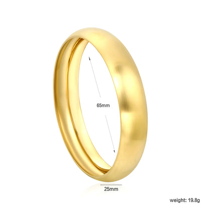 Smooth Matte Gold Stainless Steel Bangle | 25/30mm Width | 18K Gold Plated Wrist Cuff | WholesaleMOQ 12
