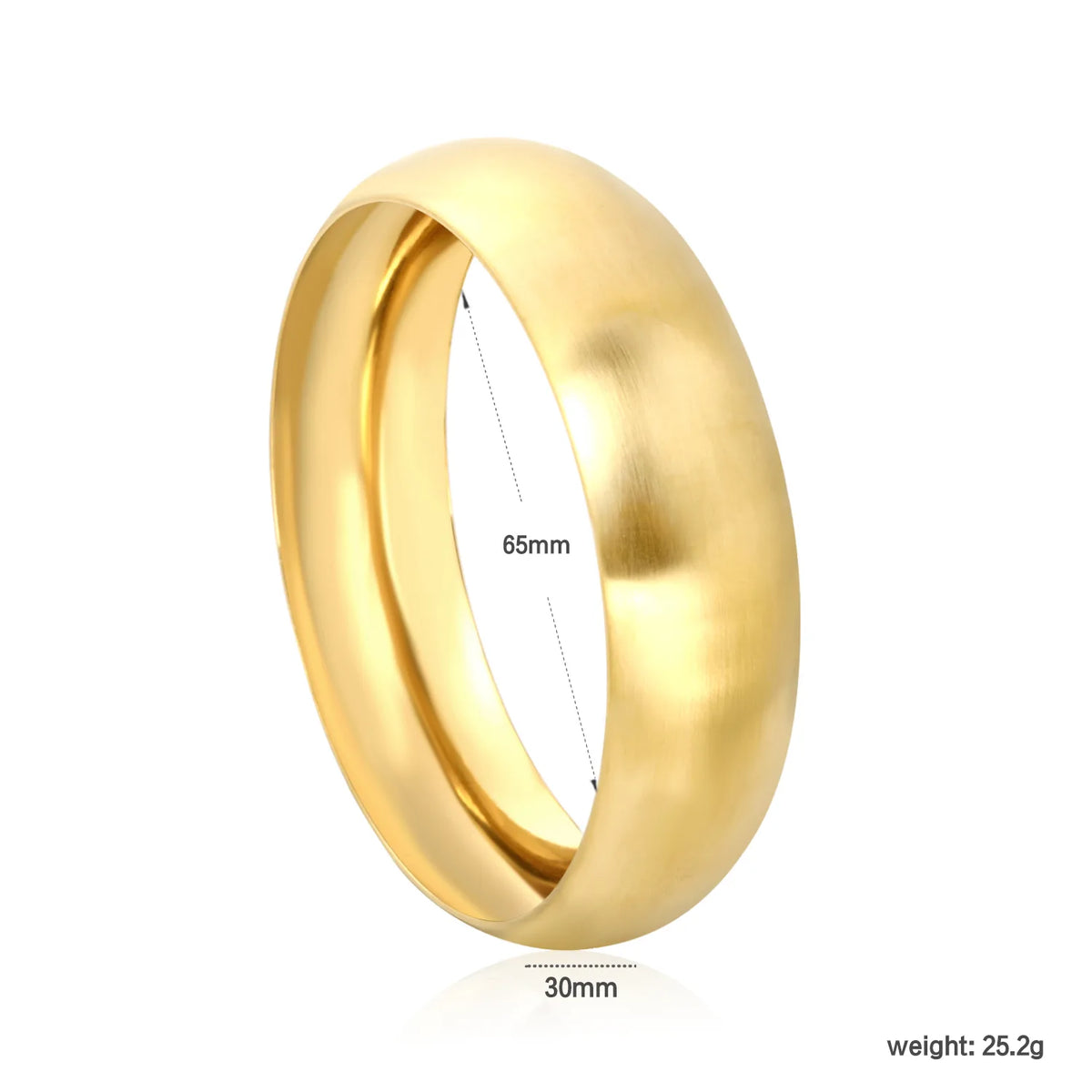 Smooth Matte Gold Stainless Steel Bangle | 25/30mm Width | 18K Gold Plated Wrist Cuff | WholesaleMOQ 12