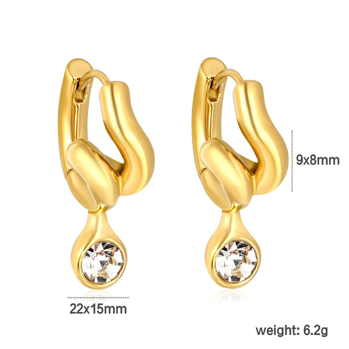Twist Knot CZ Drop Huggie Hoop Earrings |  Statement Earrings Wholesale MOQ 12
