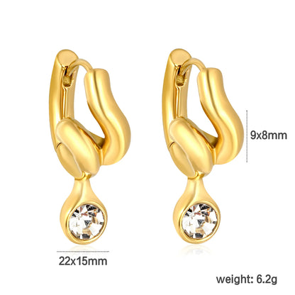 Twist Knot CZ Drop Huggie Hoop Earrings |  Statement Earrings Wholesale MOQ 12