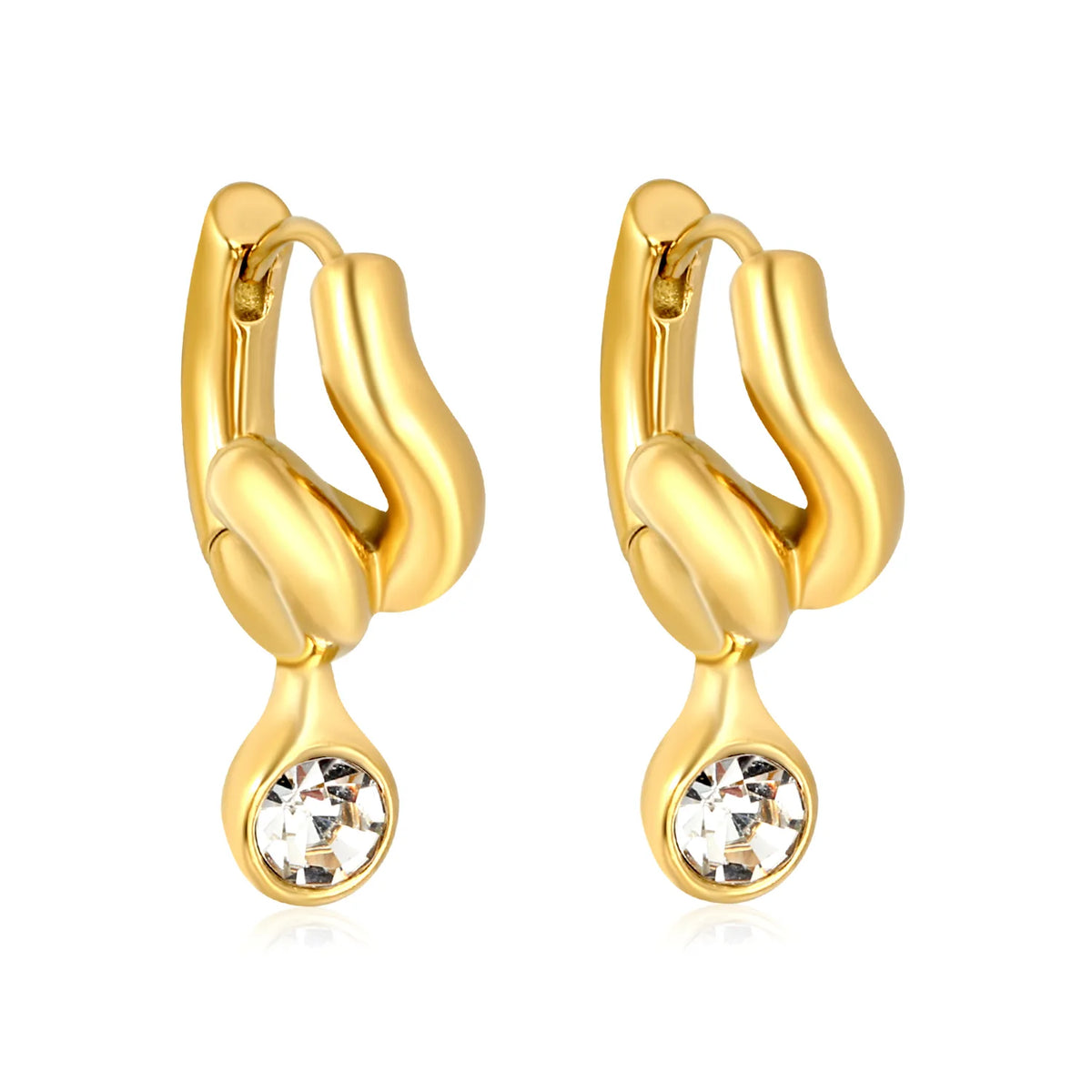 Twist Knot CZ Drop Huggie Hoop Earrings |  Statement Earrings Wholesale MOQ 12