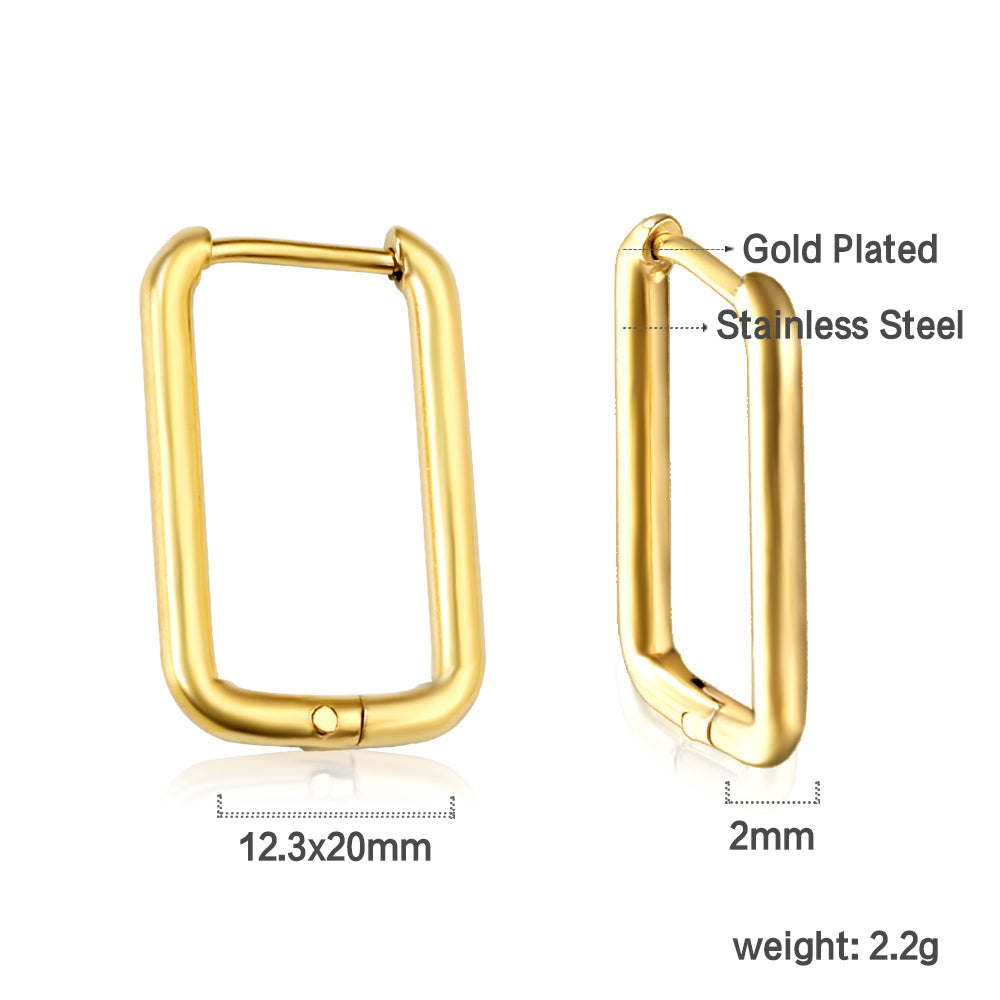 Rectangular ear buckle