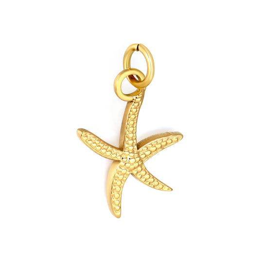 Textured Starfish Charm Accessory Ocean Style Pendant for DIY Jewelry Making