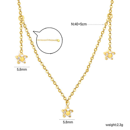 18K Gold Plated Minimalist Layering Necklace | Dainty Multi Star Charms Design | MOQ 12
