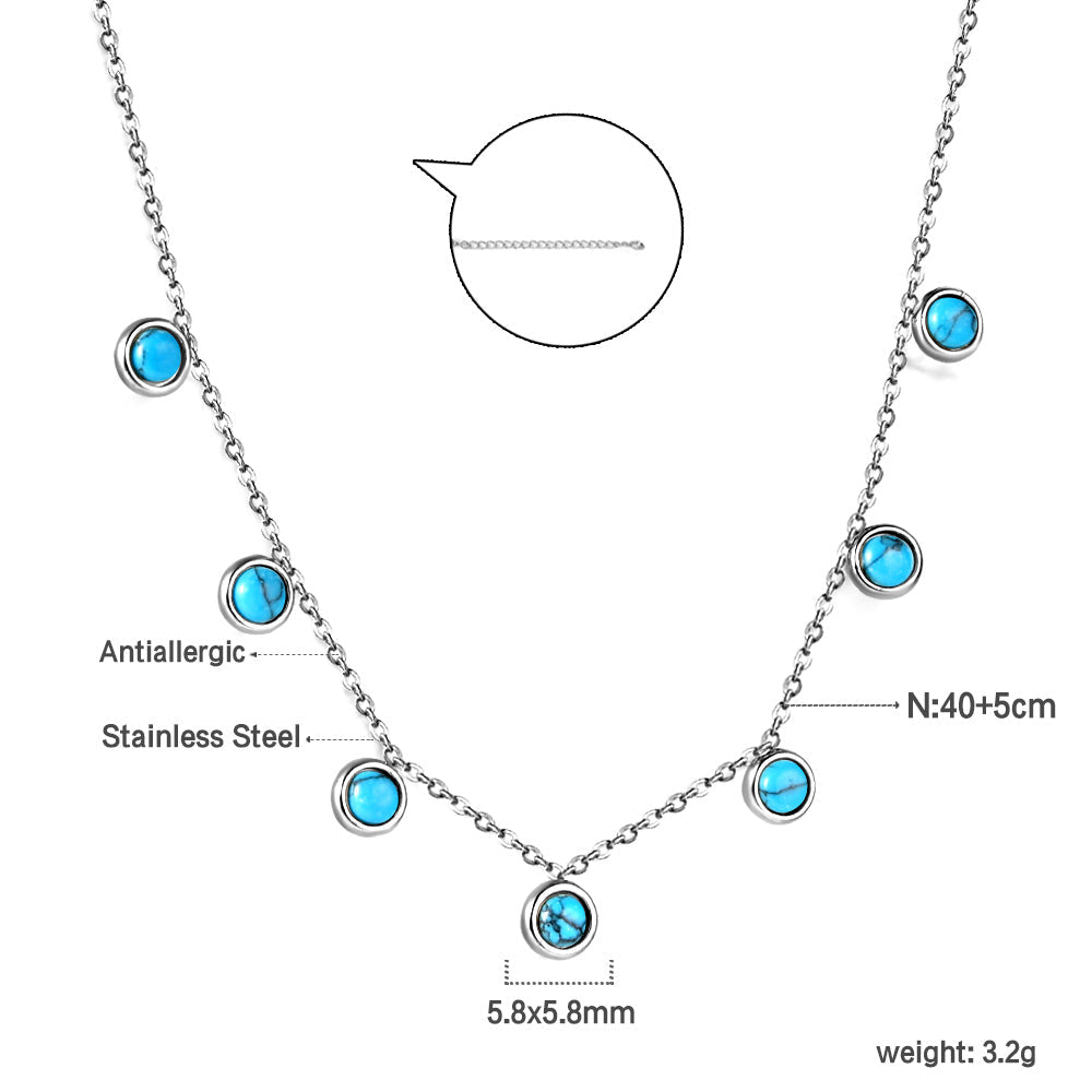 7 Half White Pearls Pendant Necklace 40+5cm