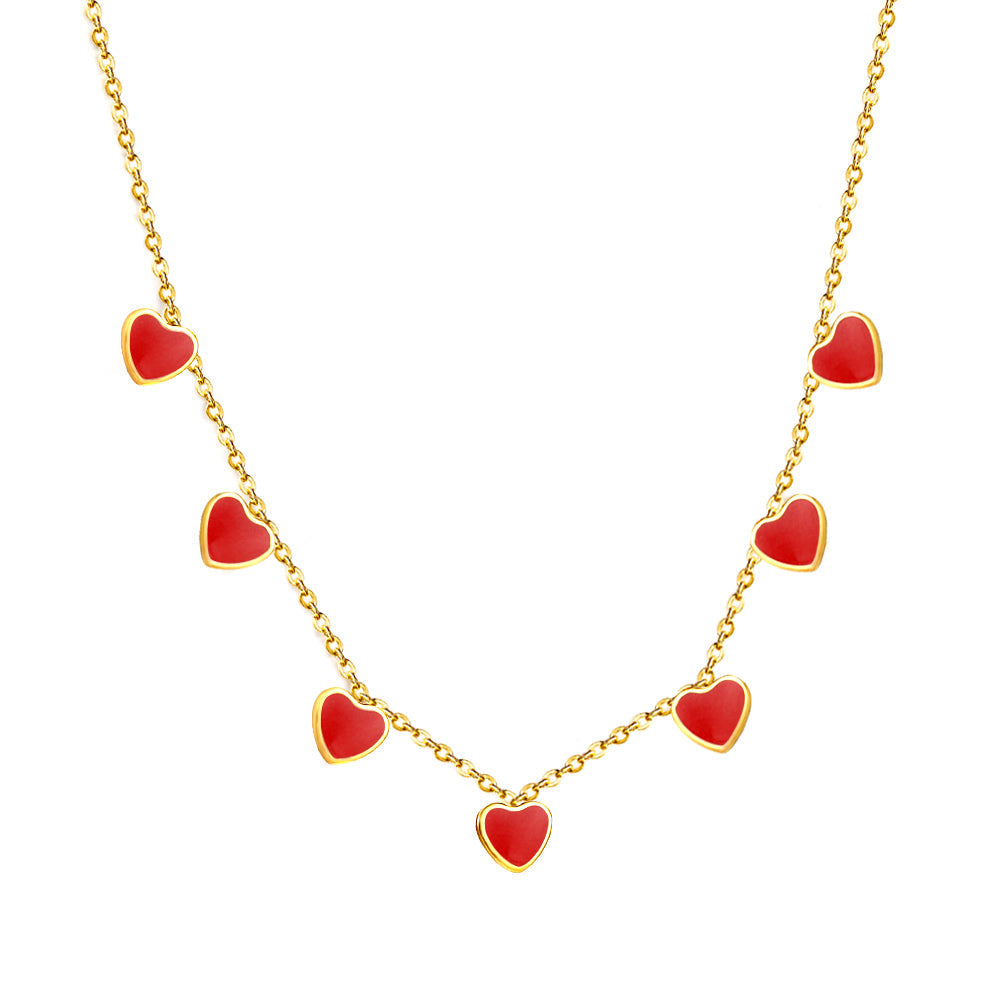Heart + Butterfly Oil Drop Pendant Necklace