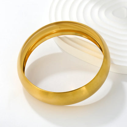 Smooth Matte Gold Stainless Steel Bangle | 25/30mm Width | 18K Gold Plated Wrist Cuff | WholesaleMOQ 12