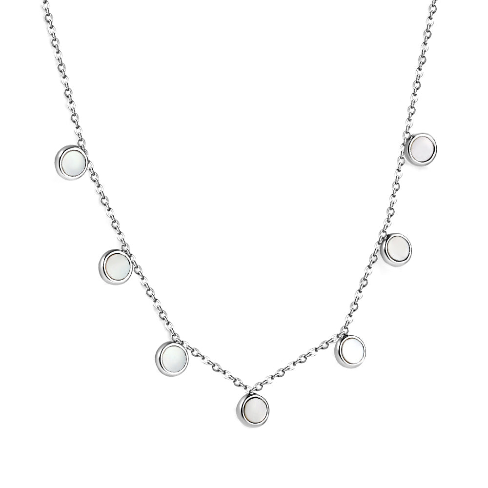 7 White Shell Pendant Necklace 40+5cm
