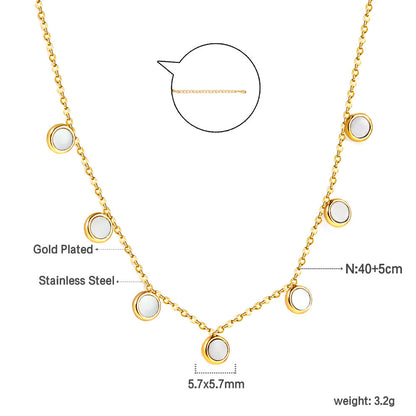 7 White Shell Pendant Necklace 40+5cm