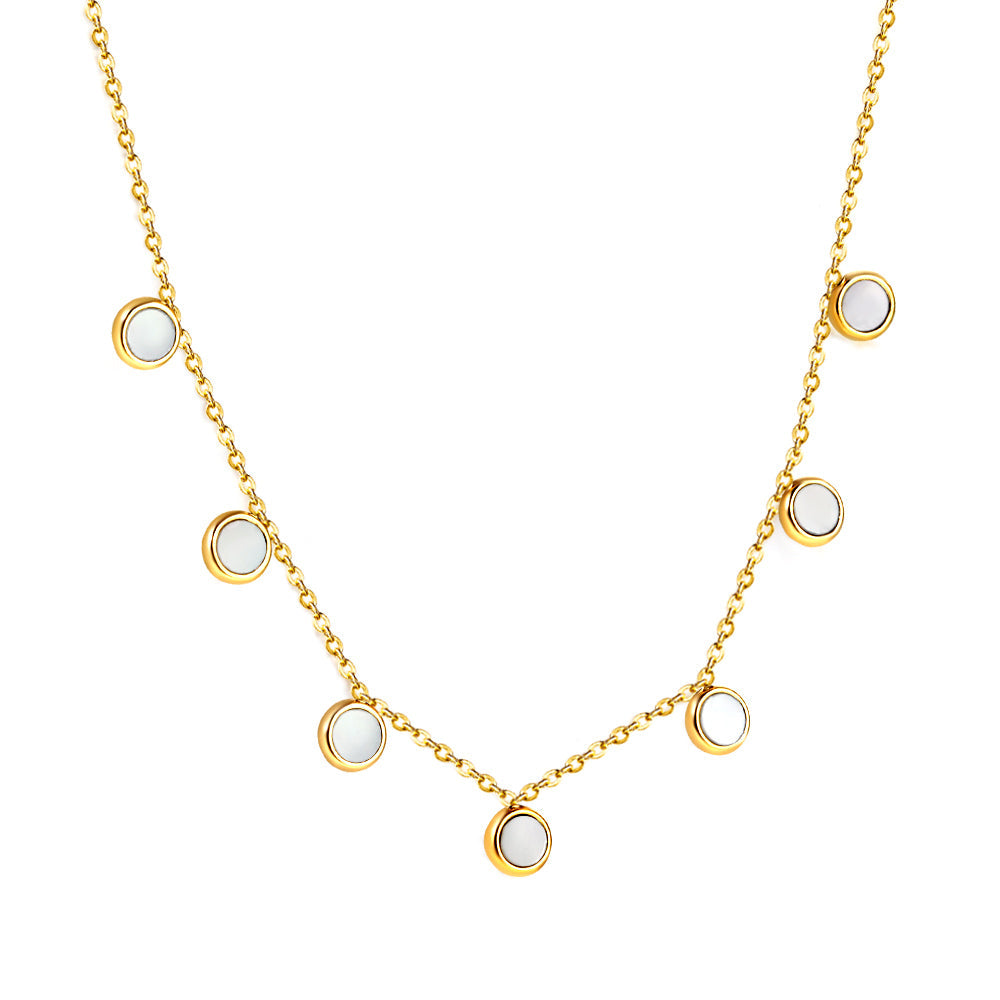 7 White Shell Pendant Necklace 40+5cm