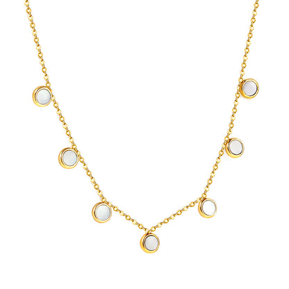 7 White Shell Pendant Necklace 40+5cm