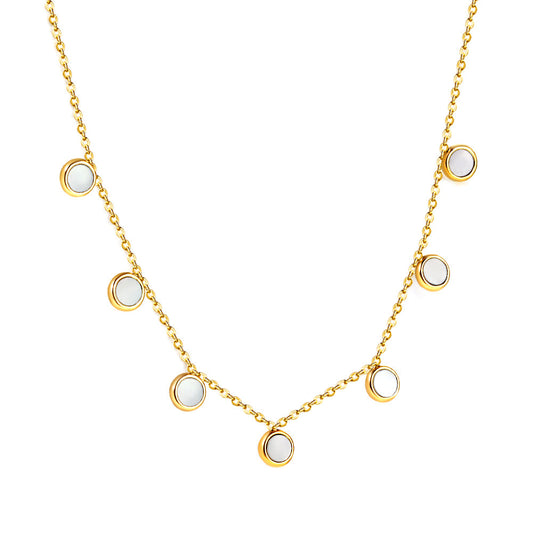 7 White Shell Pendant Necklace 40+5cm