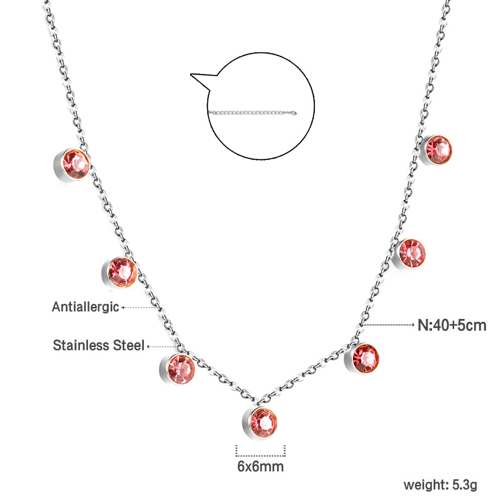 4 CZ necklaces in different colors