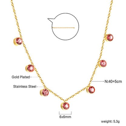 4 CZ necklaces in different colors