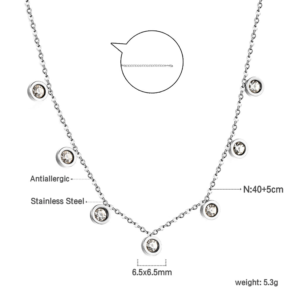 4 CZ necklaces in different colors