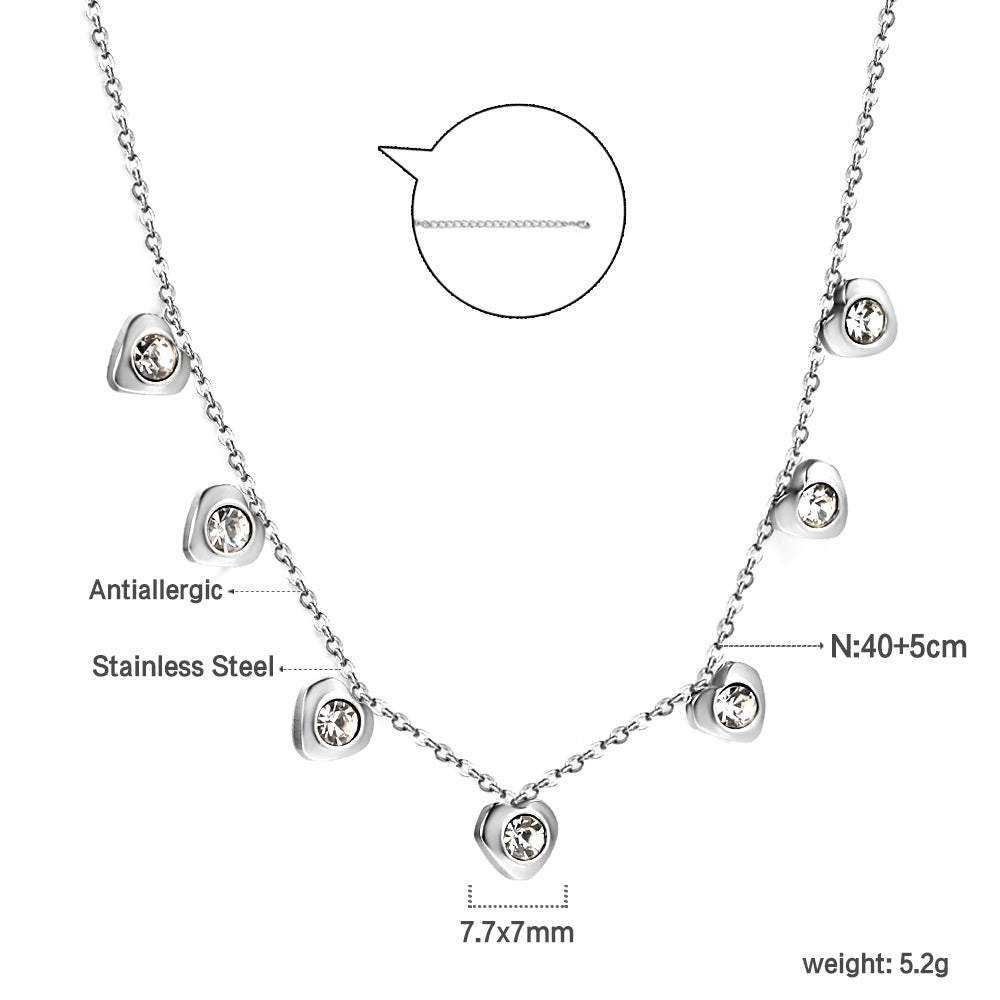 4 CZ necklaces in different colors