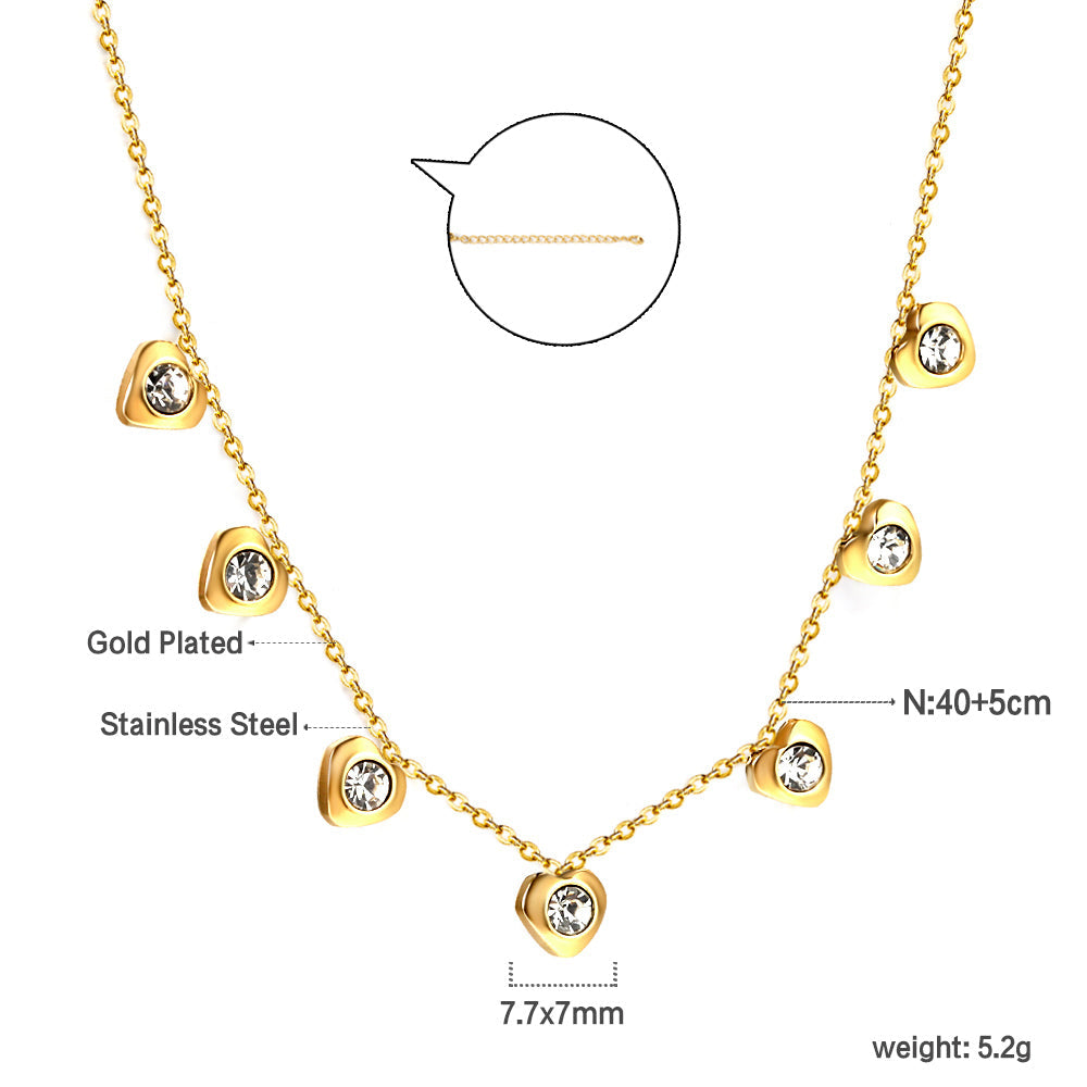 4 CZ necklaces in different colors