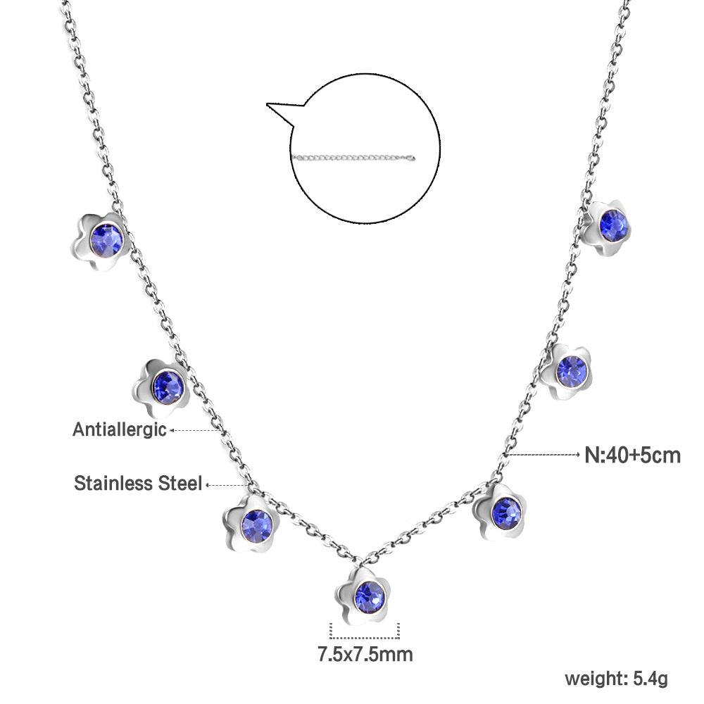 4 CZ necklaces in different colors