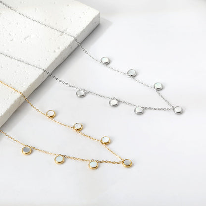 7 White Shell Pendant Necklace 40+5cm