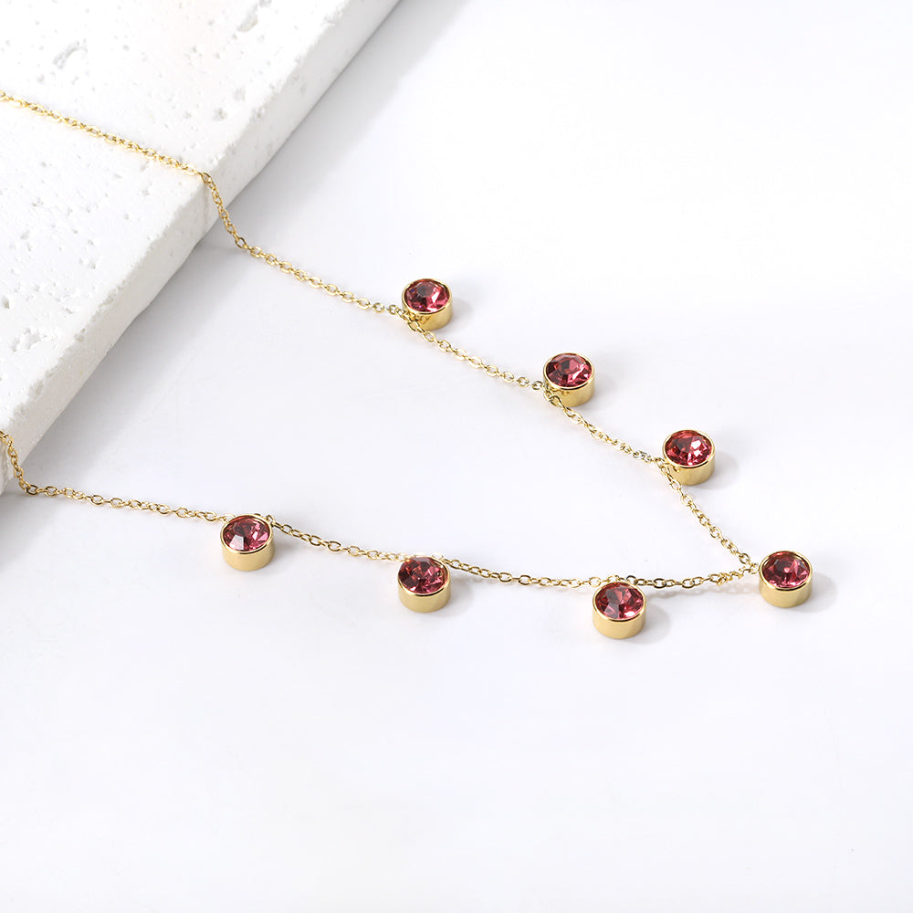 4 CZ necklaces in different colors