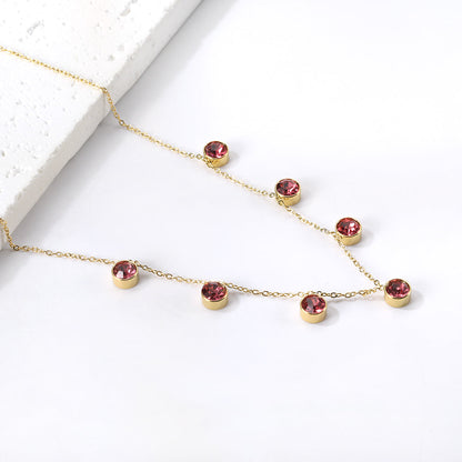 4 CZ necklaces in different colors