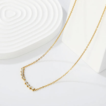 Horizontal Baguette Crystal Curved Bar Choker Necklace | Rolo Chain Statement Necklace | Wholesale MOQ 12