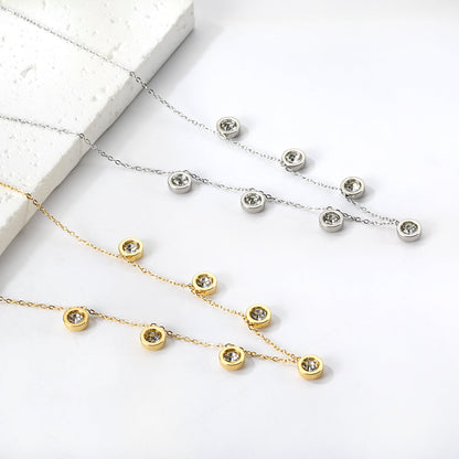 4 CZ necklaces in different colors