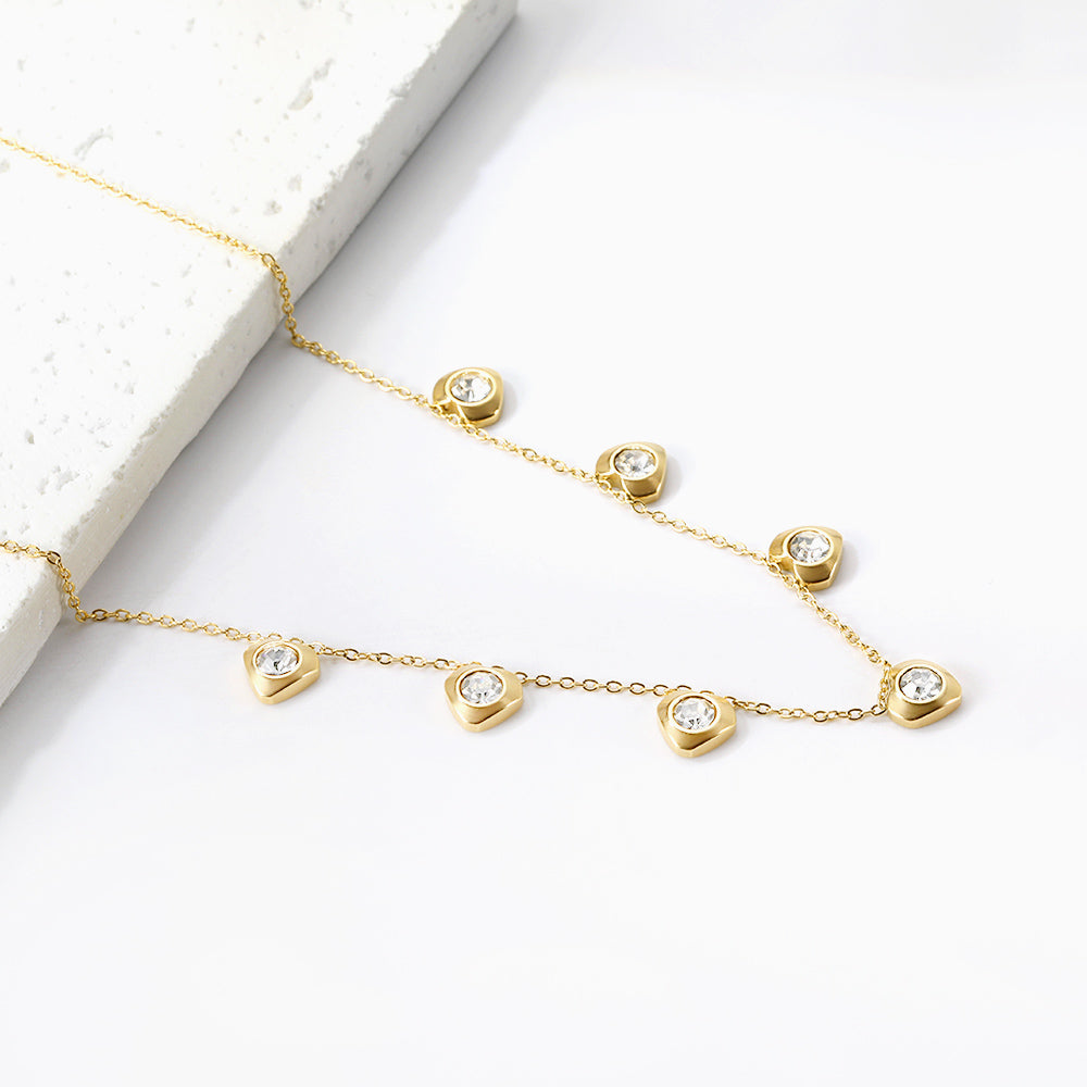 4 CZ necklaces in different colors