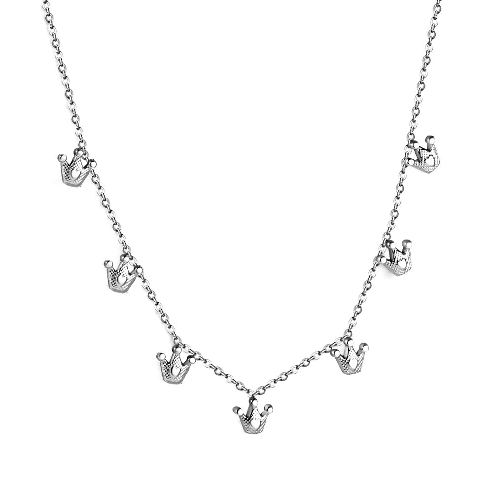 4 Different necklaces shell + cherry + crown + red dragonfly