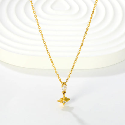 Celestial North Star Marquise CZ Rolo Chain Necklace | | 18K Gold Plated | MOQ 12