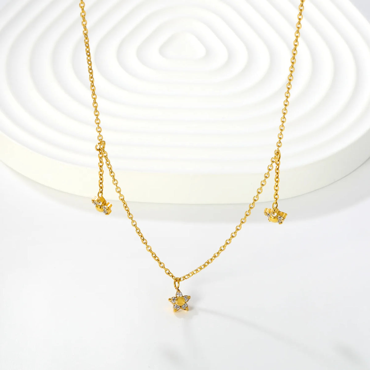 18K Gold Plated Minimalist Layering Necklace | Dainty Multi Star Charms Design | MOQ 12