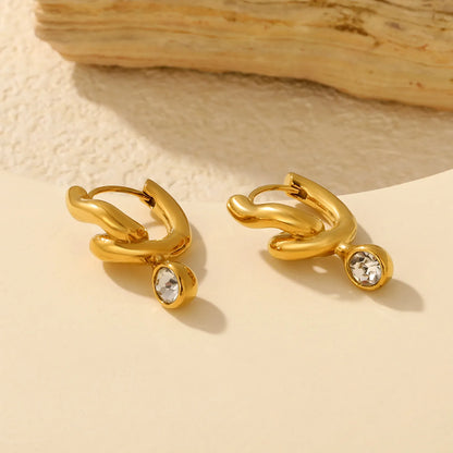 Twist Knot CZ Drop Huggie Hoop Earrings |  Statement Earrings Wholesale MOQ 12