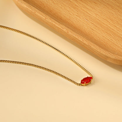 2024 New year 12 different colors diamond pendant necklace 42+5cm