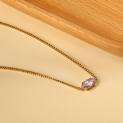2024 New year 12 different colors diamond pendant necklace 42+5cm