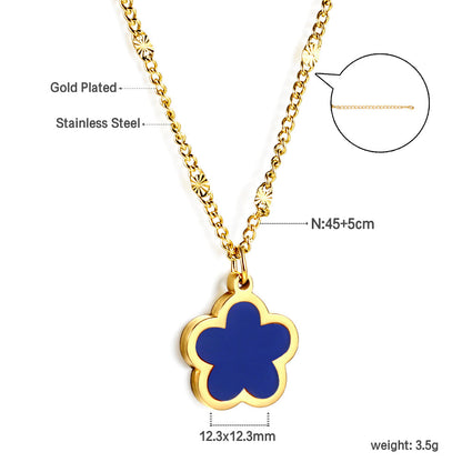 2025 New Year Peach Blossom Shape with White Shell Pendant Necklace 45+5cm