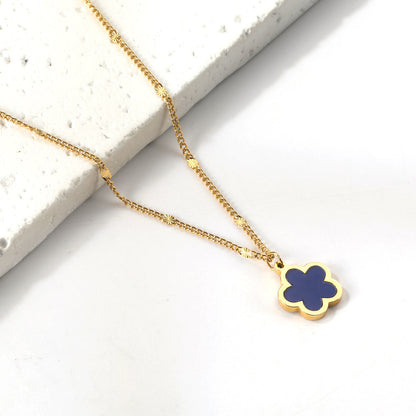 2025 New Year Peach Blossom Shape with White Shell Pendant Necklace 45+5cm