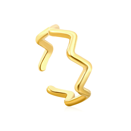 1.8mm Elegant Stainless Steel Ring Royal Fashion Adjustable Simple Wavy Shapering