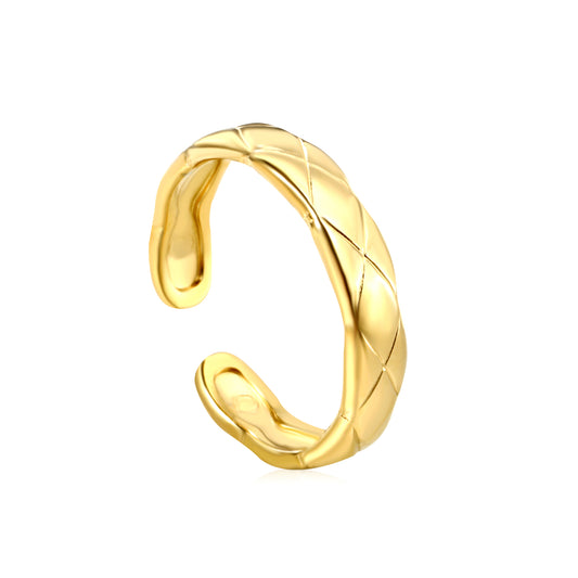 Stainless Steel 4.3mm Rings Vintage Copper Gold-plated Geometric Opening Adjustable Ring