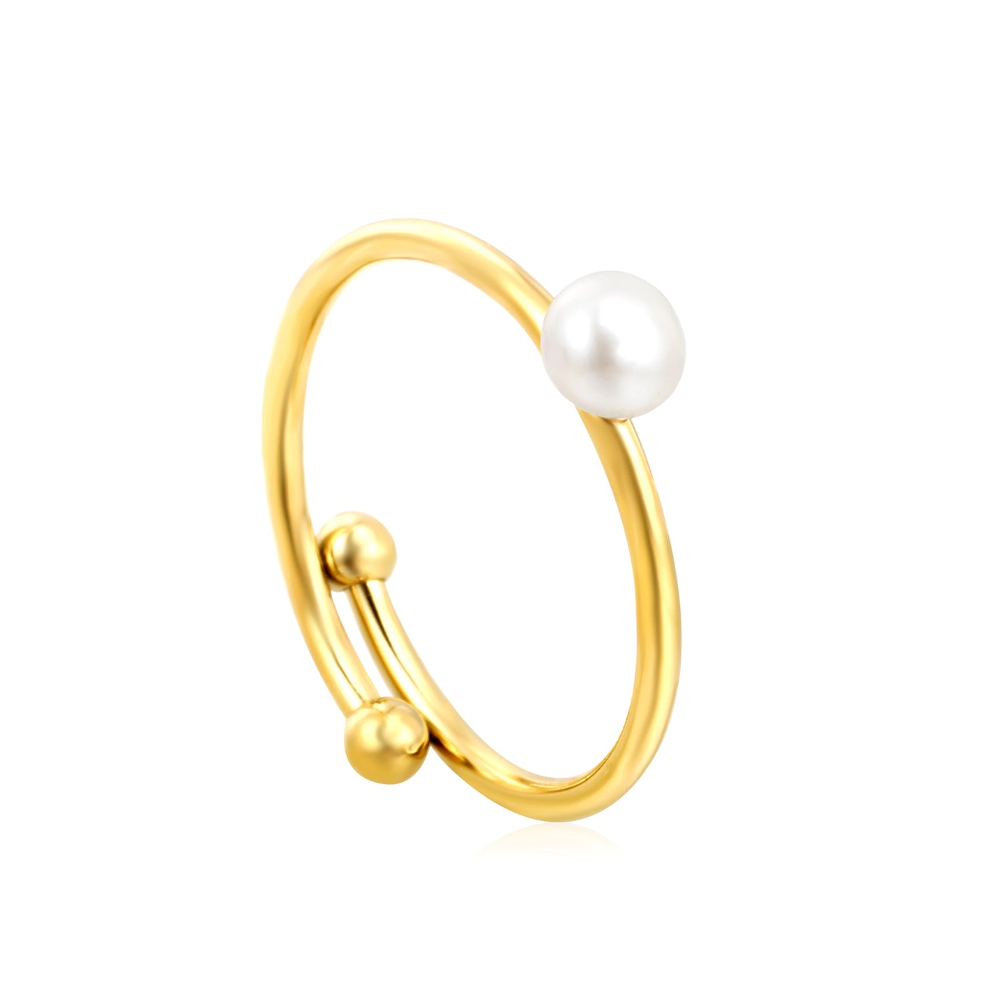 4.8mm Jewelry Ring Freshwater Pearl Ring Fashion Jewelry Ring Pearl Twist Adjustable Ring