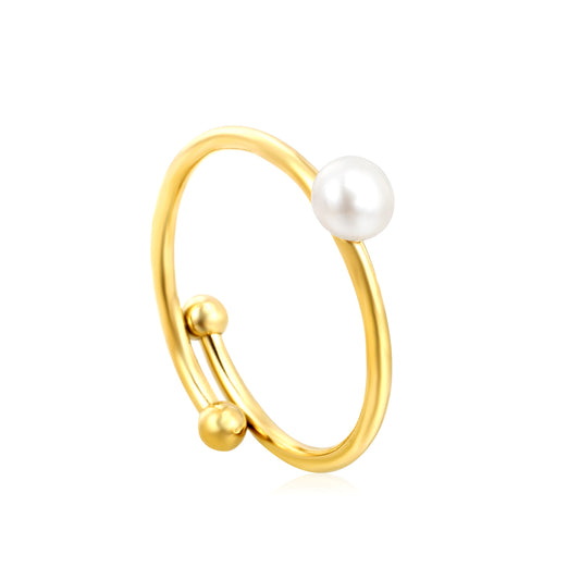 4.8mm Jewelry Ring Freshwater Pearl Ring Fashion Jewelry Ring Pearl Twist Adjustable Ring