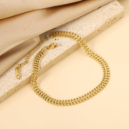 Wholesale Double Spell Matching Chain Bracelet 19+5cm Golden