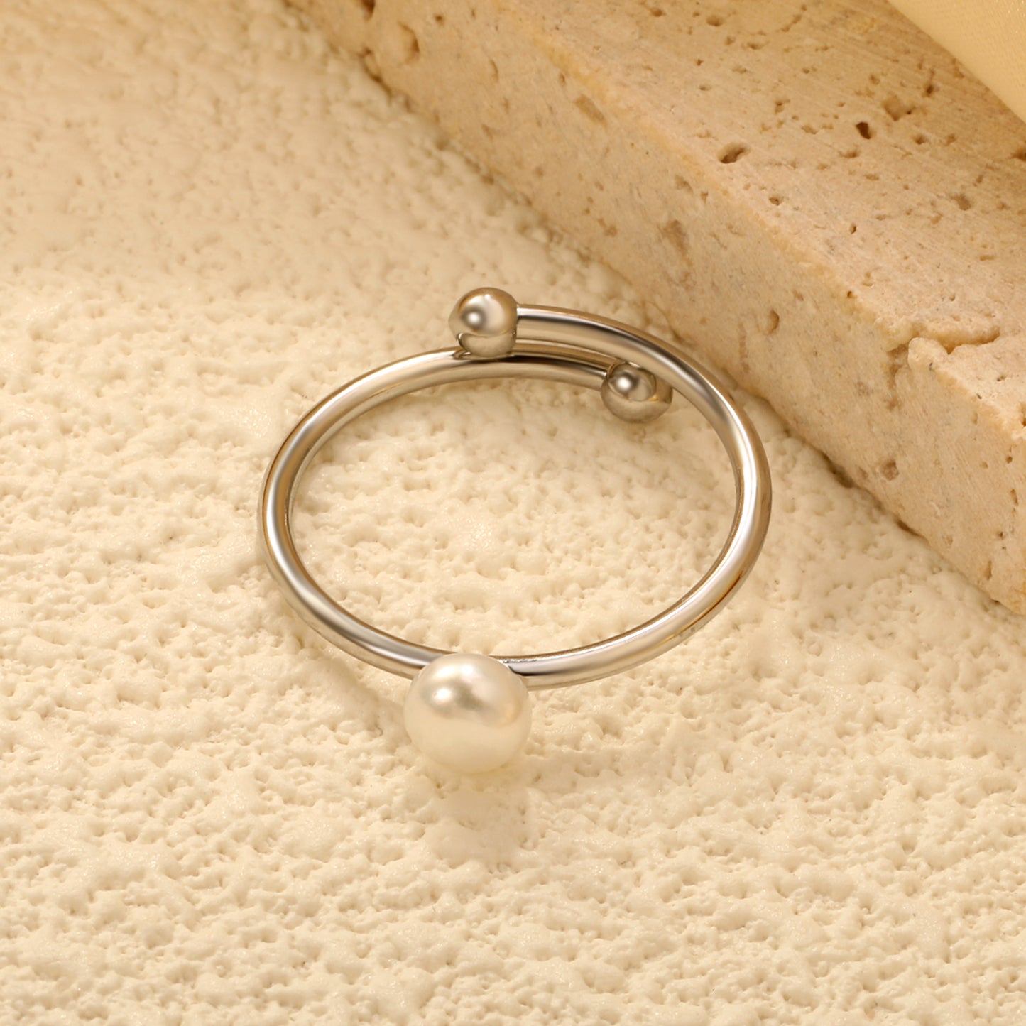 4.8mm Jewelry Ring Freshwater Pearl Ring Fashion Jewelry Ring Pearl Twist Adjustable Ring